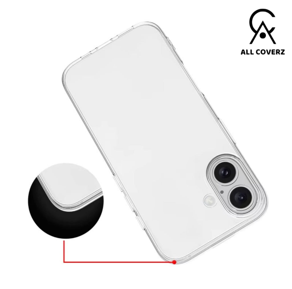Clear Transparent Case for iPhone 16, 16 Plus – Slim, Shockproof & Scratch Resistant Cover