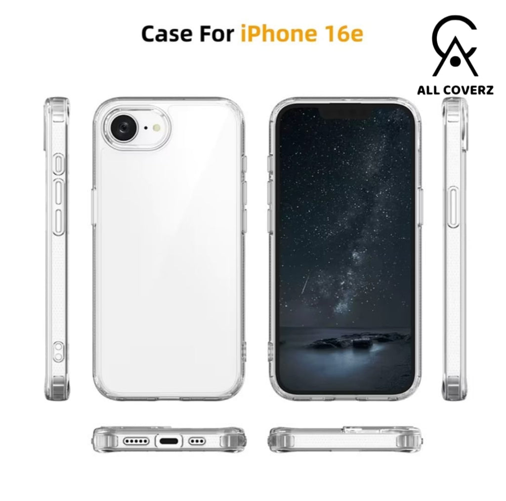Clear Transparent Case for iPhone 16e – Slim, Shockproof & Scratch Resistant Cover