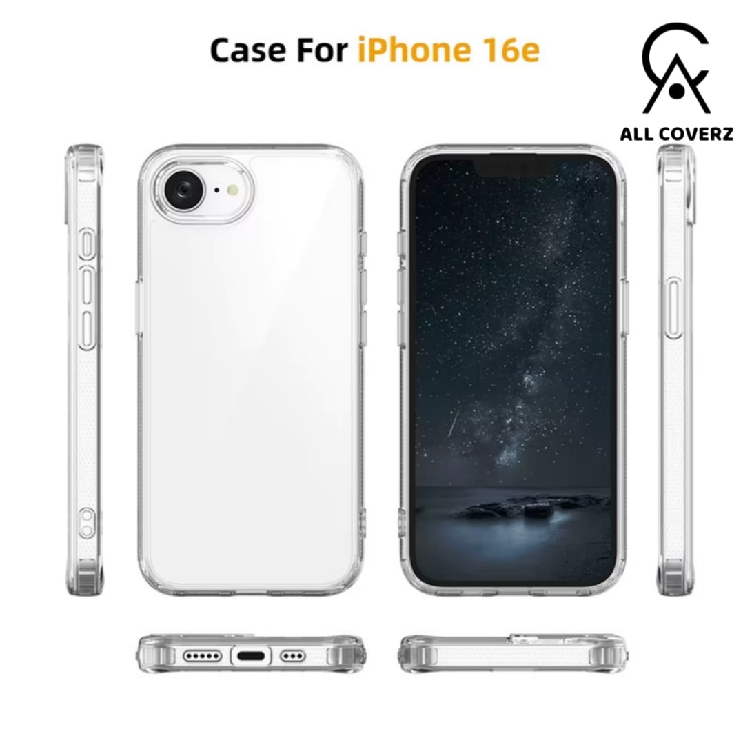 Clear Transparent Case for iPhone 16e – Slim, Shockproof & Scratch Resistant Cover