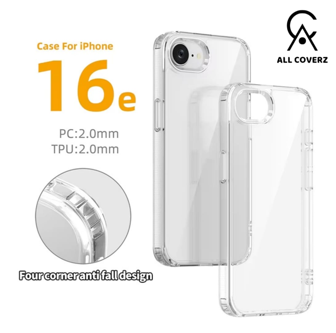 Clear Transparent Case for iPhone 16e – Slim, Shockproof & Scratch Resistant Cover