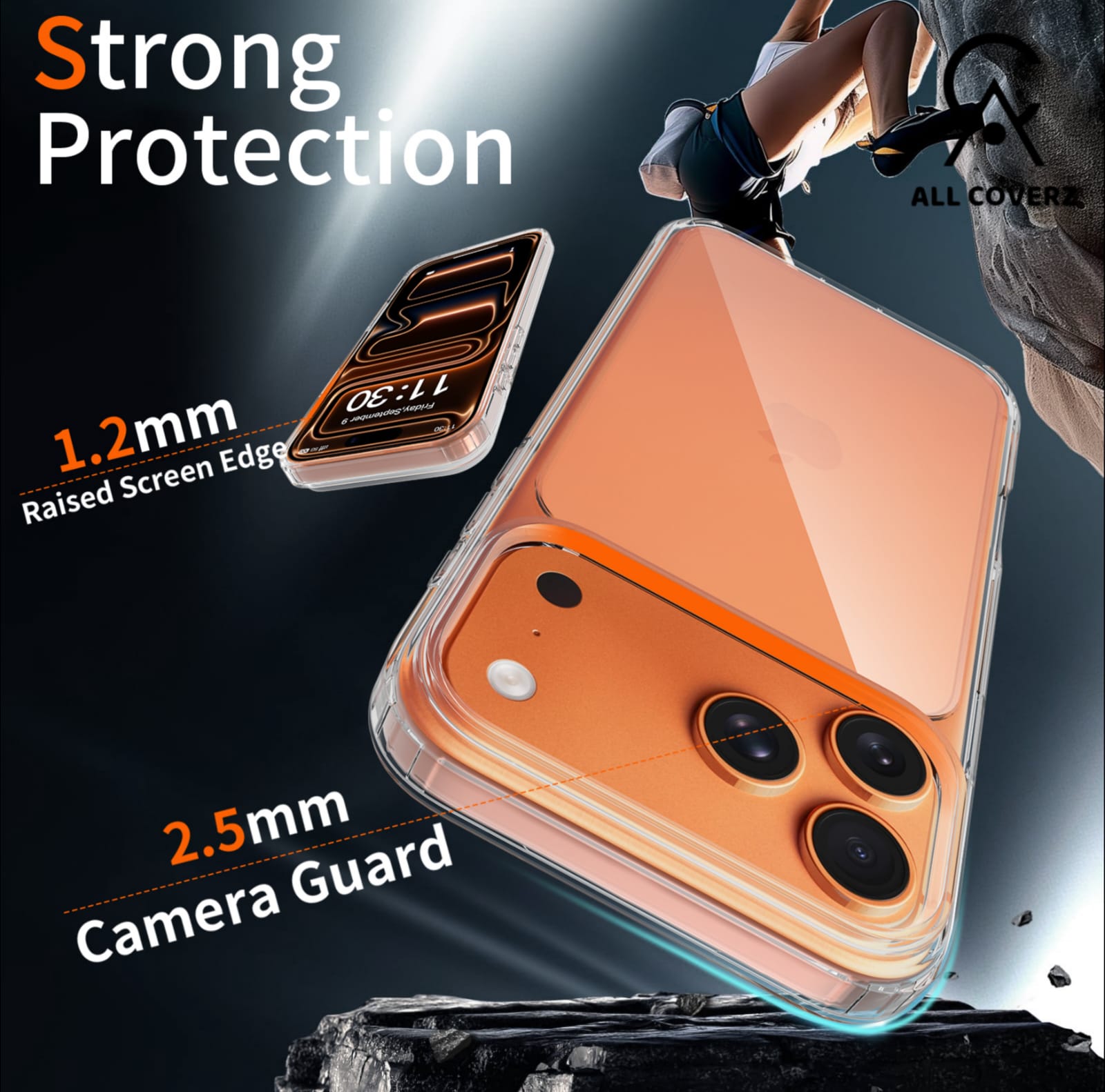 AllCoverz CrystalShield Clear Case for iPhone 17 Pro & 17 Pro Max – Slim Shockproof Scratch-Resistant Protection