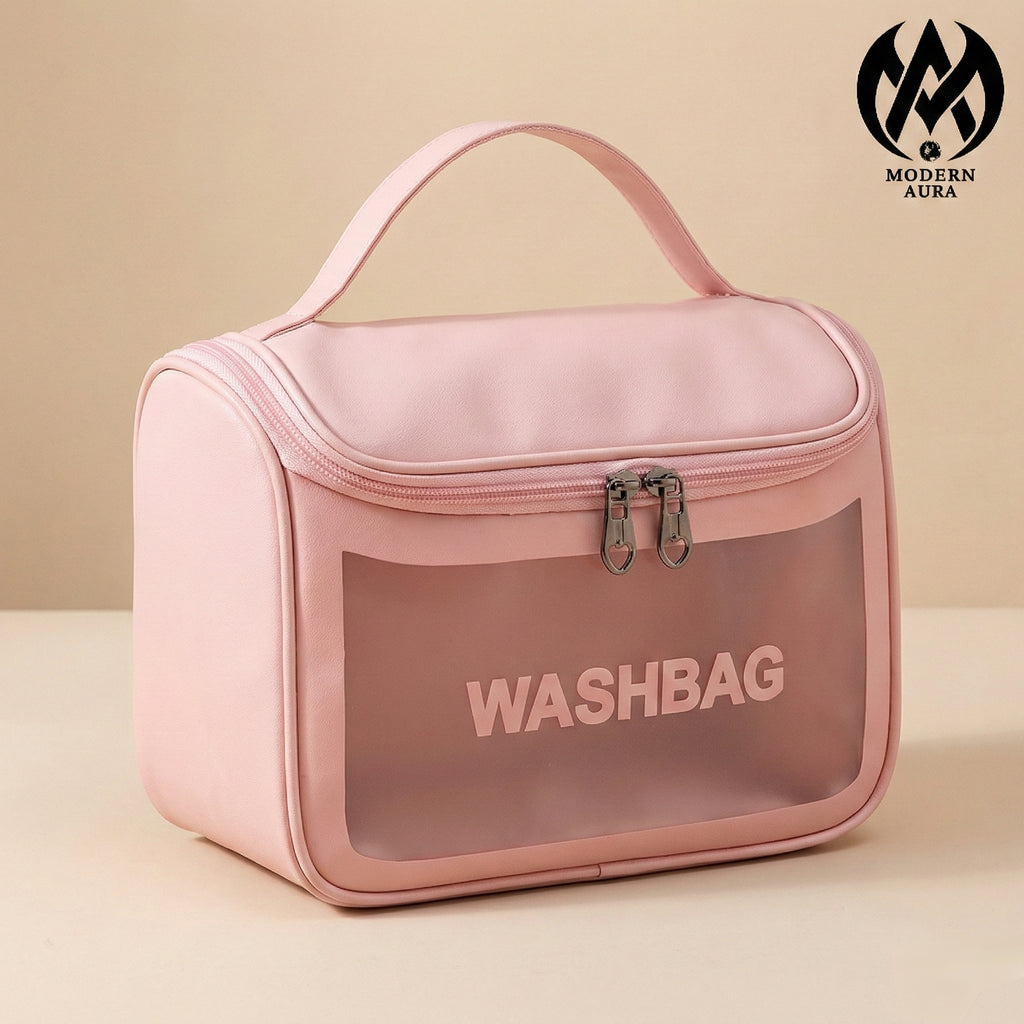 Premium Modern Aura Waterproof Travel Wash Bag – Portable Toiletry & Cosmetic Organizer