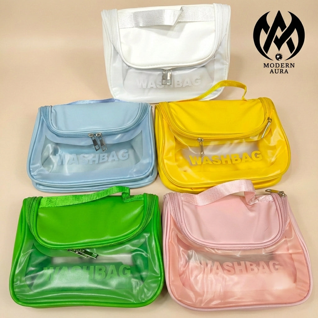 Premium Modern Aura Waterproof Travel Wash Bag – Portable Toiletry & Cosmetic Organizer
