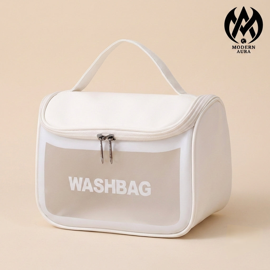 Premium Modern Aura Waterproof Travel Wash Bag – Portable Toiletry & Cosmetic Organizer