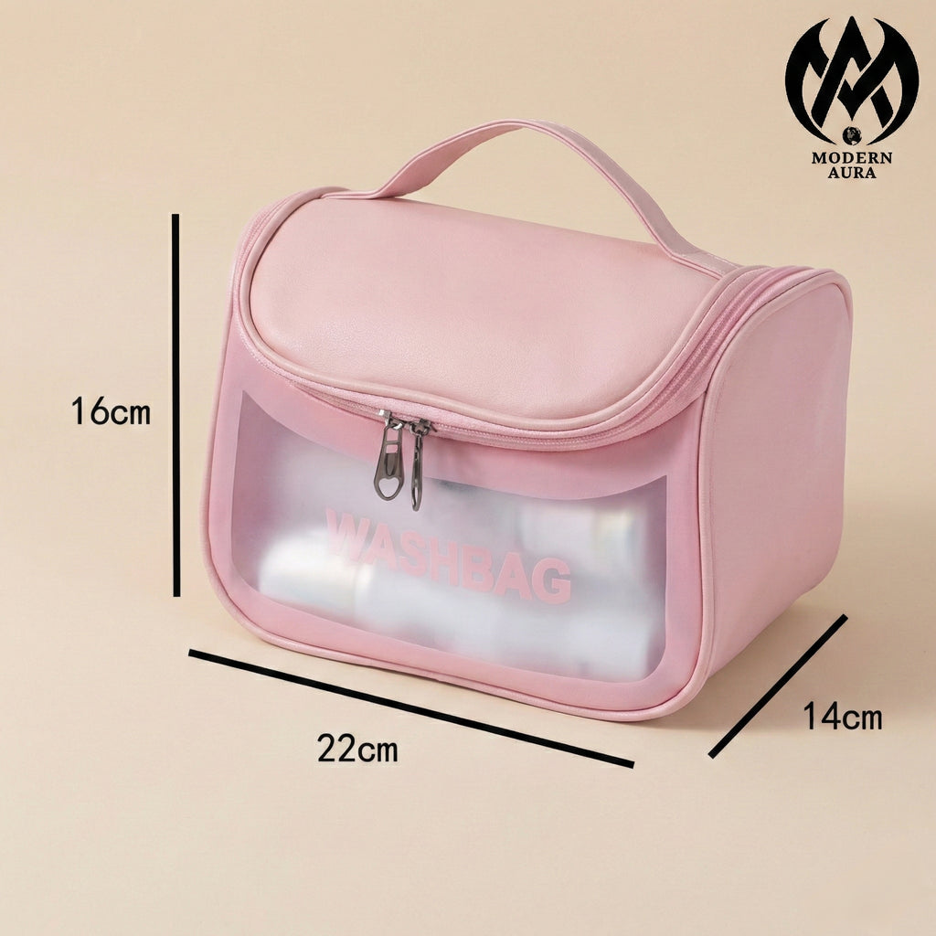 Premium Modern Aura Waterproof Travel Wash Bag – Portable Toiletry & Cosmetic Organizer