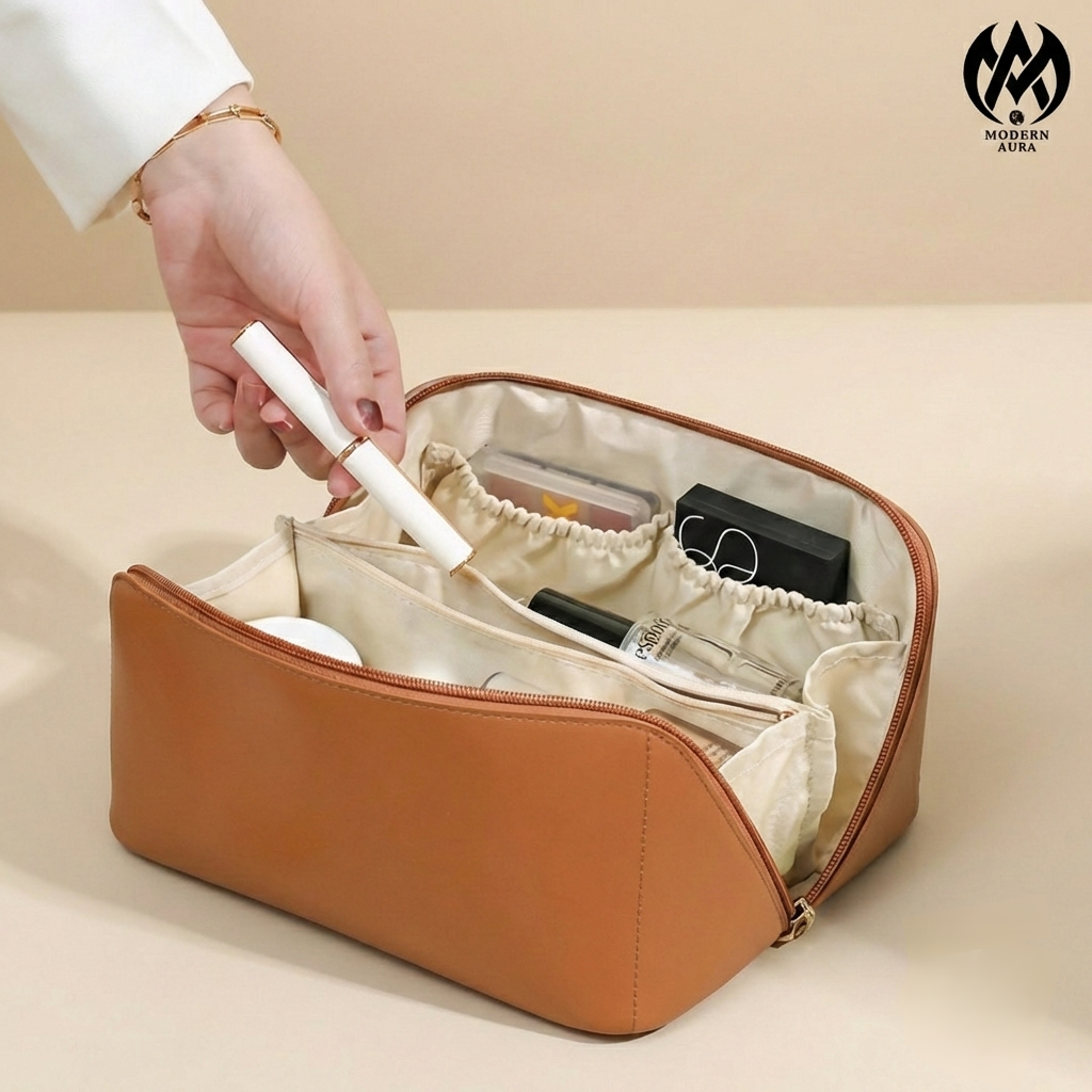 Modern Aura Premium Waterproof Cosmetic & Toiletry Organizer Bag – Travel Makeup Pouch