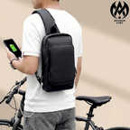 Premium Modern Aura Anti-Theft Sling Backpack with USB Charging Port – Waterproof Crossbody Chest Bag for Men