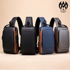 Premium Modern Aura Anti-Theft Sling Backpack with USB Charging Port – Waterproof Crossbody Chest Bag for Men