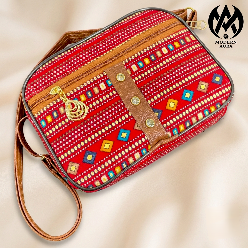 Premium Modern Aura Ethnic Printed Sling Bag for Women – Lightweight Crossbody Shoulder Bag