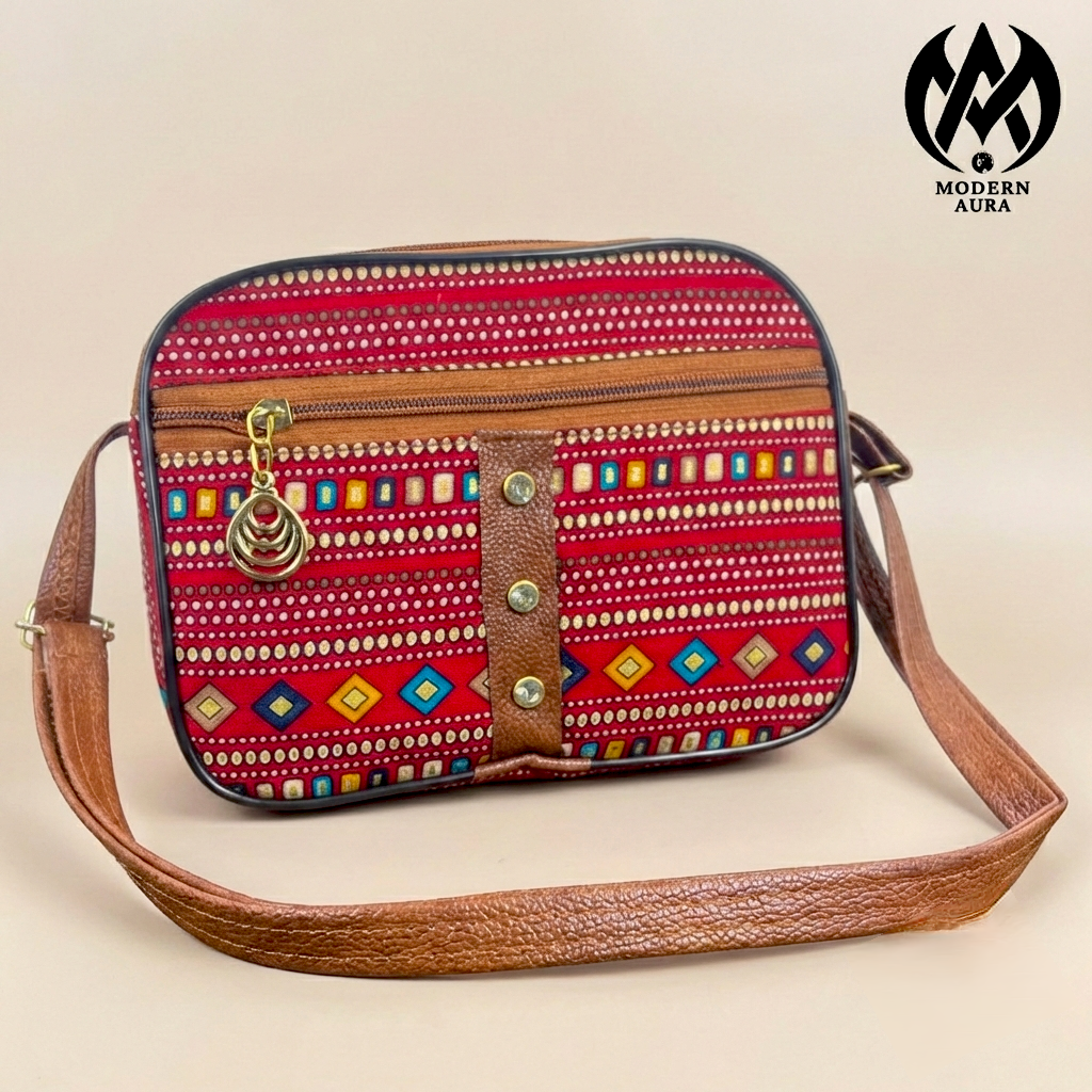 Premium Modern Aura Ethnic Printed Sling Bag for Women – Lightweight Crossbody Shoulder Bag