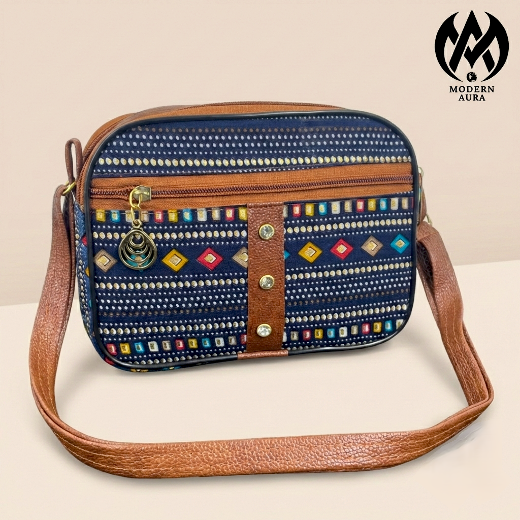 Premium Modern Aura Ethnic Printed Sling Bag for Women – Lightweight Crossbody Shoulder Bag