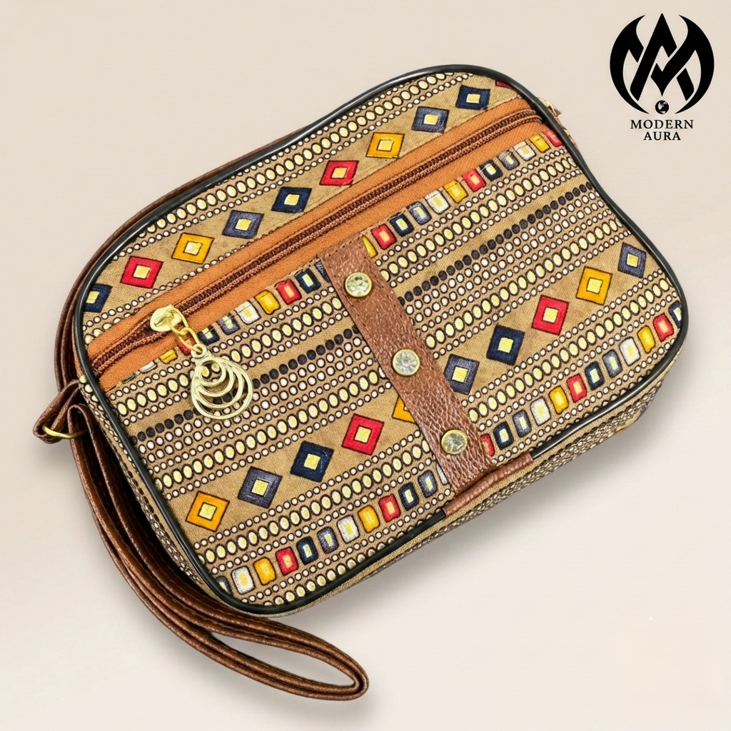 Premium Modern Aura Ethnic Printed Sling Bag for Women – Lightweight Crossbody Shoulder Bag