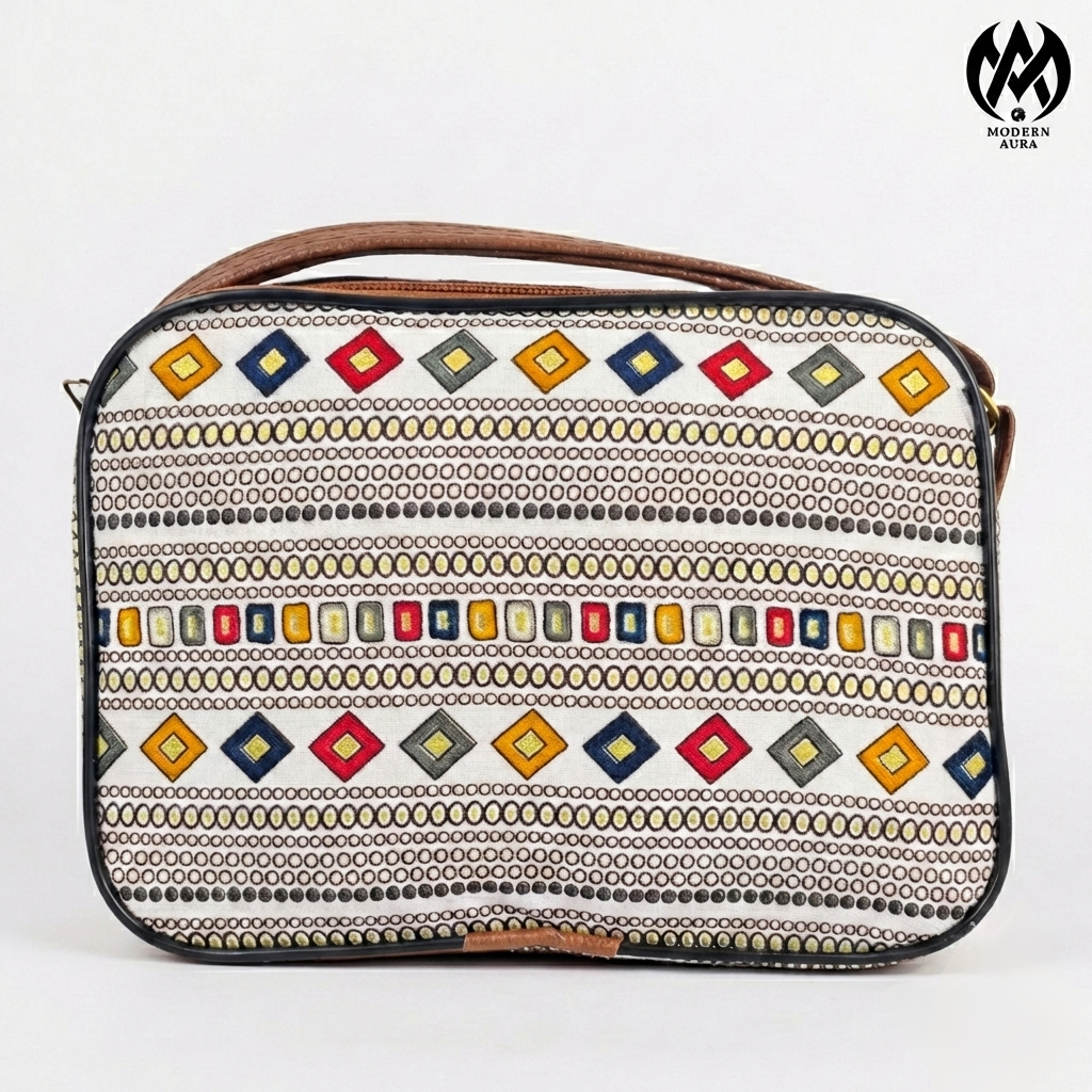 Premium Modern Aura Ethnic Printed Sling Bag for Women – Lightweight Crossbody Shoulder Bag