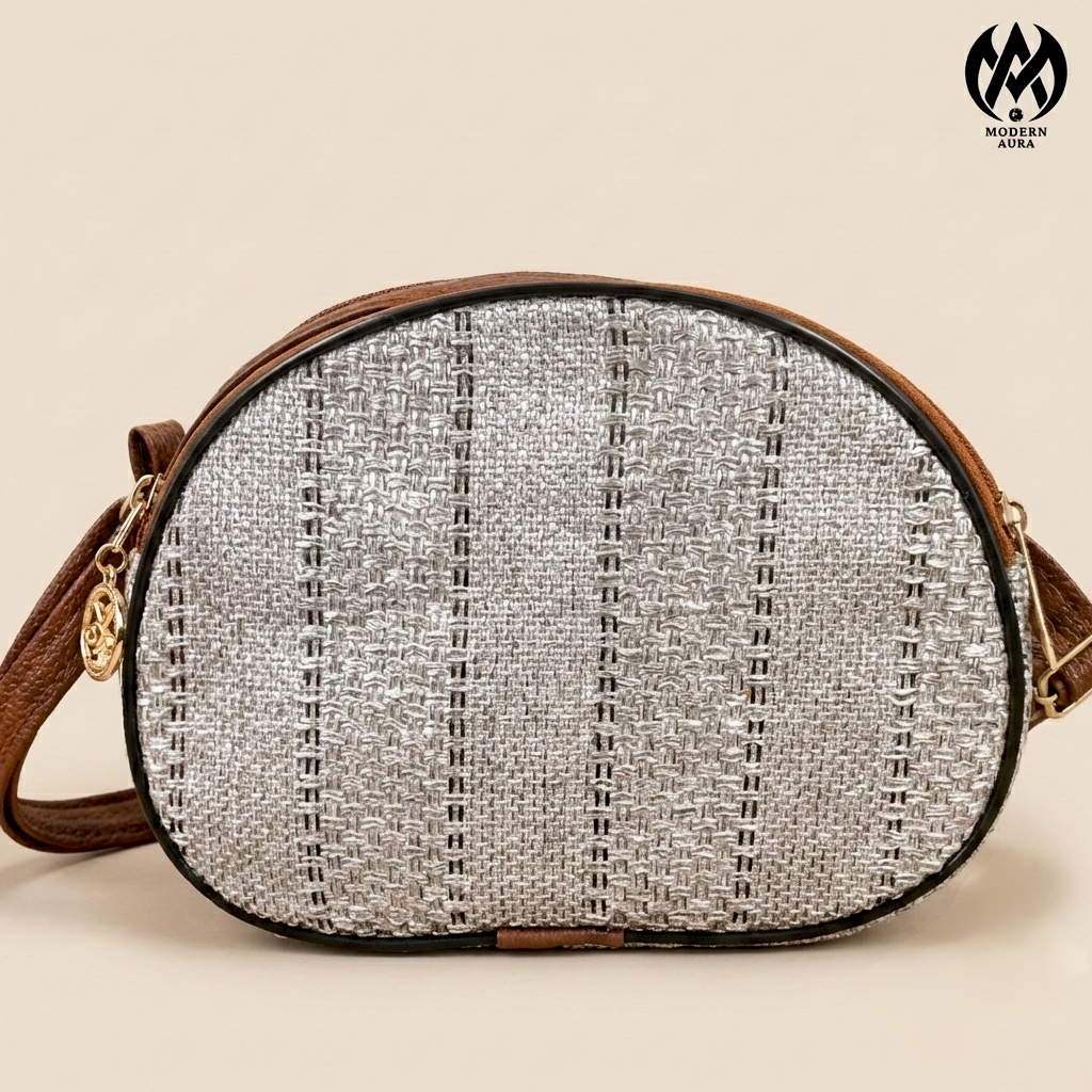 Premium Modern Aura Multi-Zip Textured Sling Bag for Women – Lightweight Crossbody Organizer Purse