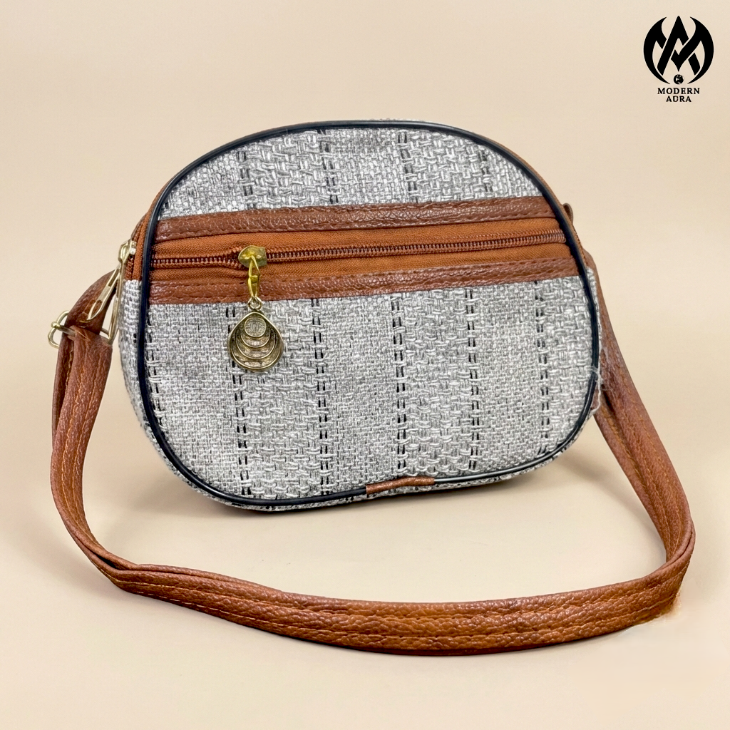 Premium Modern Aura Multi-Zip Textured Sling Bag for Women – Lightweight Crossbody Organizer Purse