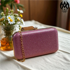 Premium Modern Aura Luxury Metallic Hard Case Clutch Bag for Women – Party & Wedding Evening Handbag