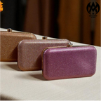 Premium Modern Aura Luxury Metallic Hard Case Clutch Bag for Women – Party & Wedding Evening Handbag