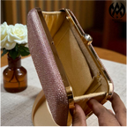 Premium Modern Aura Luxury Metallic Hard Case Clutch Bag for Women – Party & Wedding Evening Handbag